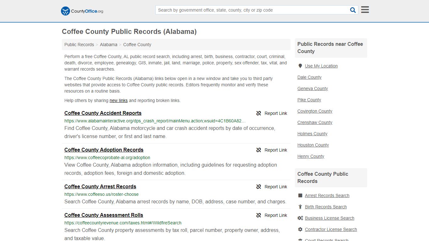 Public Records - Coffee County, AL (Business, Criminal ...